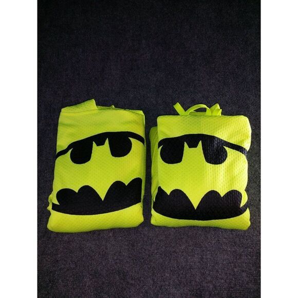 Batman DC Comics Thermal Fleece Hoodies Men‎ Sz L Acid Yellow Animation NWT - Picture 2 of 7